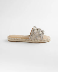Chico's Accessories Linen Knotted Espadrille Slides