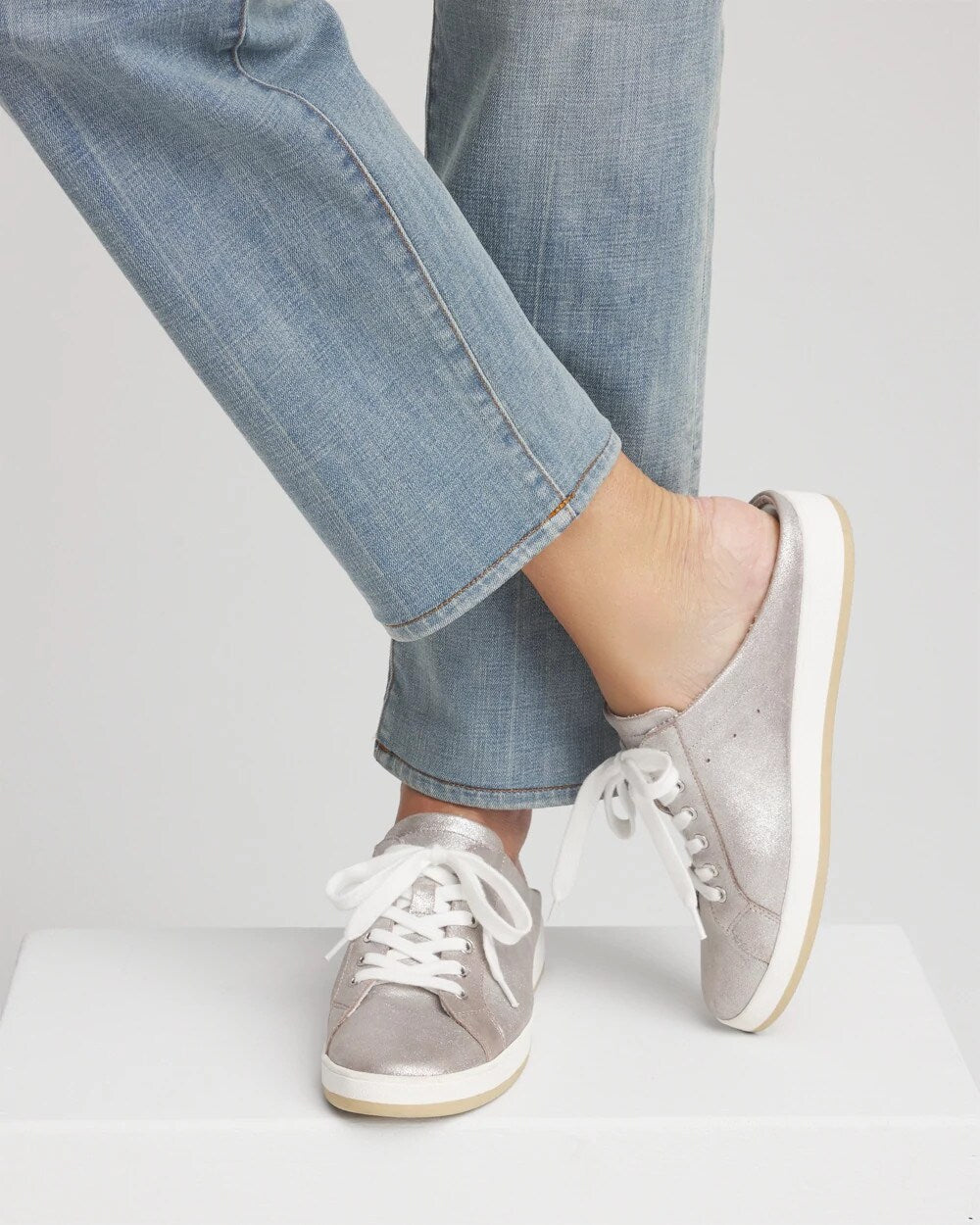 Chico's Accessories Metallic Snap Slip-On Sneakers