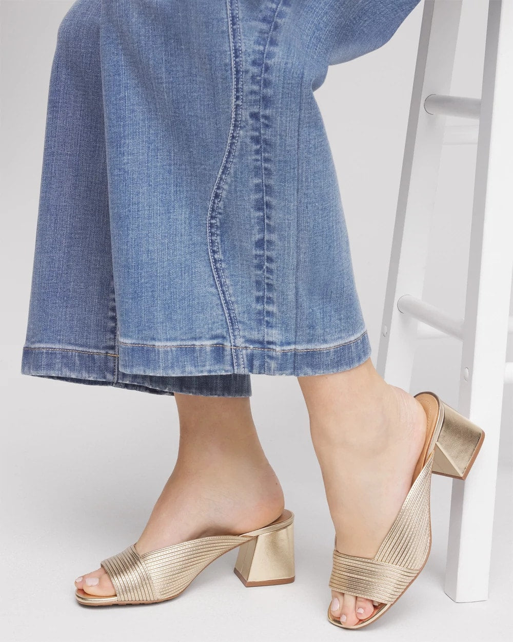 Chico's Accessories Vinia Metallic Rope Block Heels