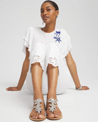 Chico's Accessories Beach Starfish T-Strap Sandals