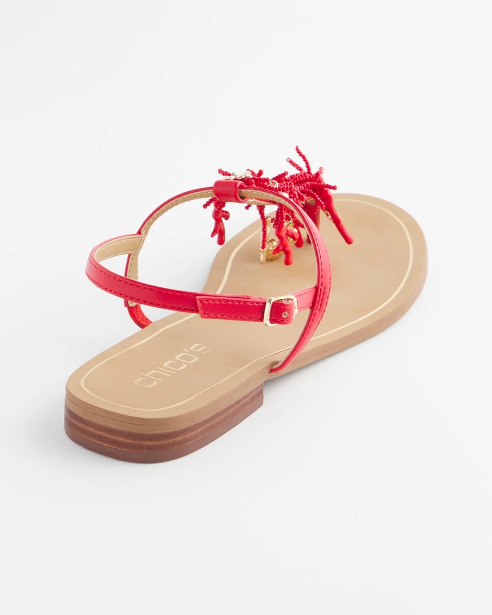 Chico's Accessories Coral Beach T-Strap Sandals