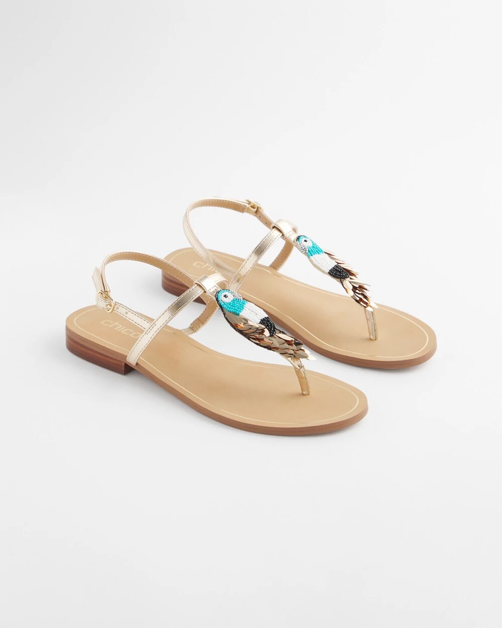 Chico's Accessories Beach Parrot T-Strap Sandals