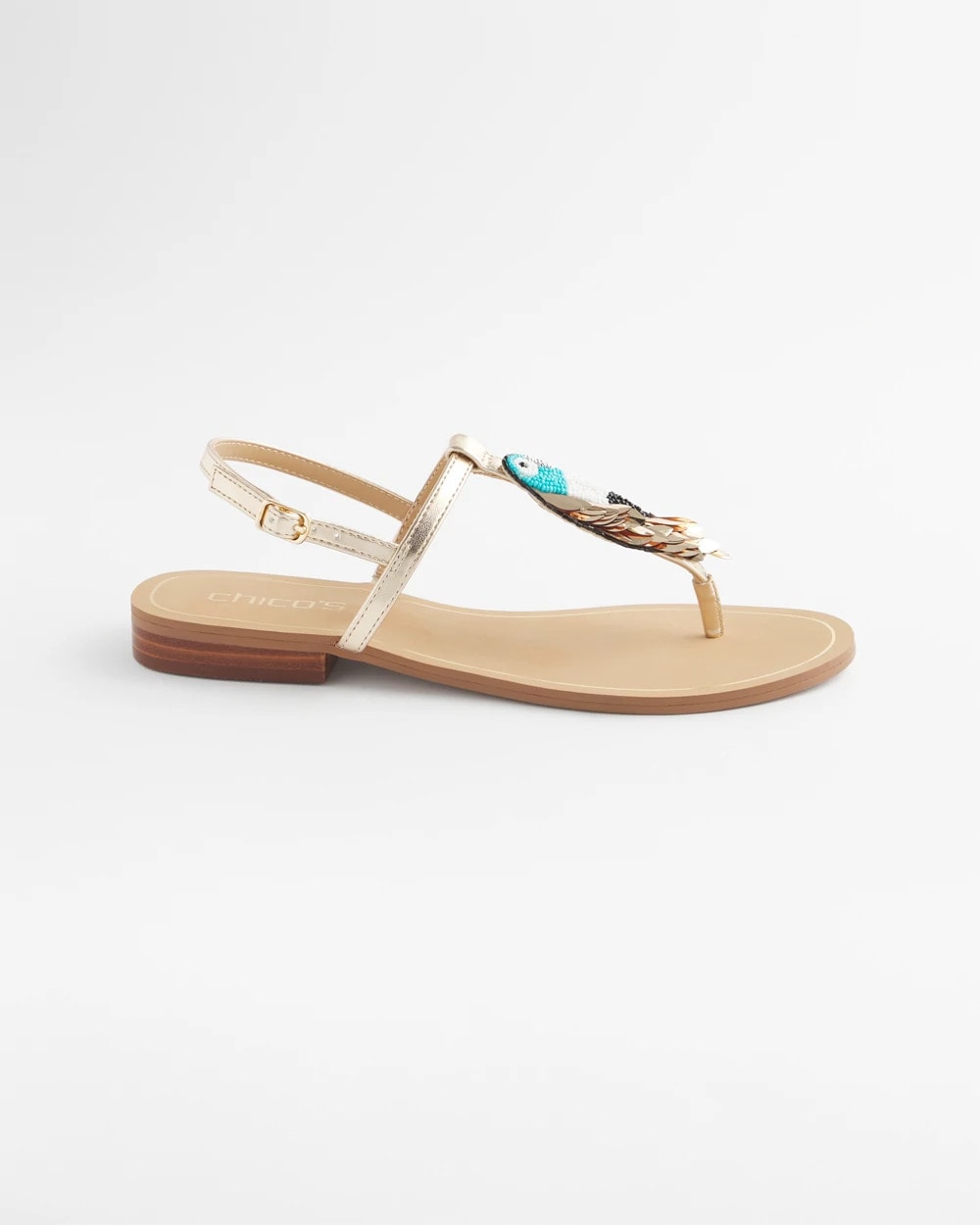 Chico's Accessories Beach Parrot T-Strap Sandals