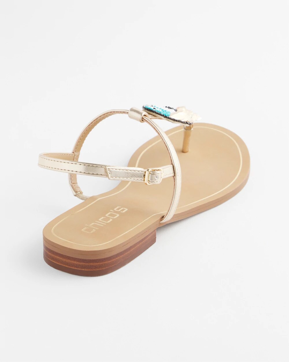 Chico's Accessories Beach Parrot T-Strap Sandals