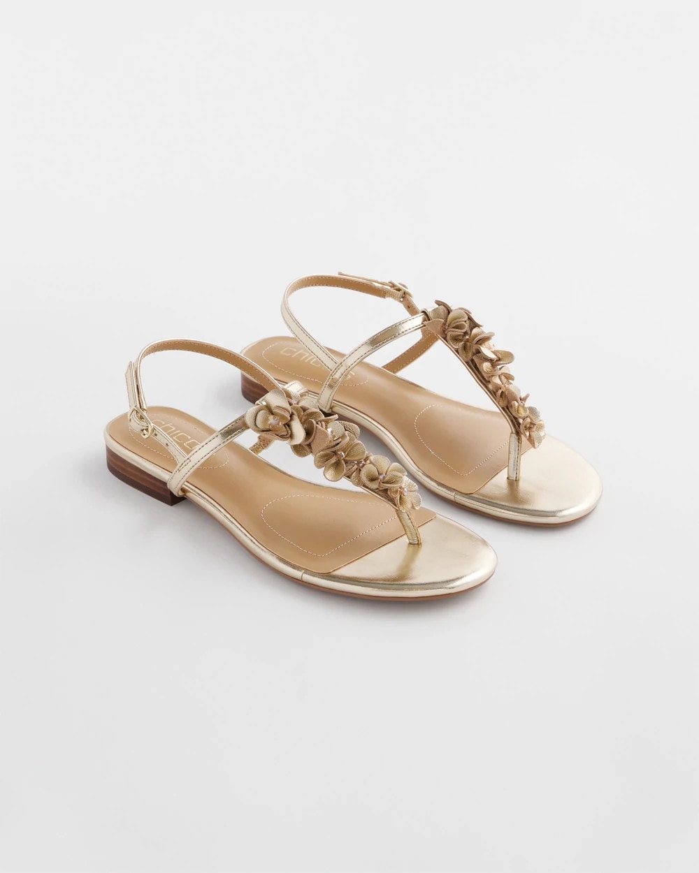 Chico's Accessories Sioux Flower T-Strap Sandals