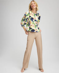 Chico's Petites Petite Cotton Straight-Leg Trousers