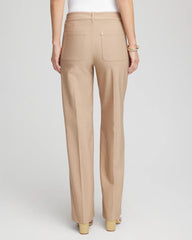 Chico's Petites Petite Cotton Straight-Leg Trousers