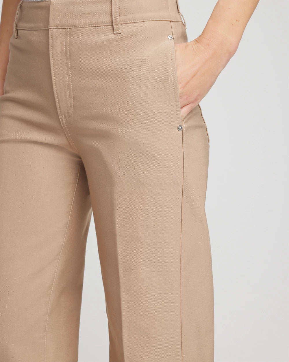 Chico's Petites Petite Cotton Straight-Leg Trousers