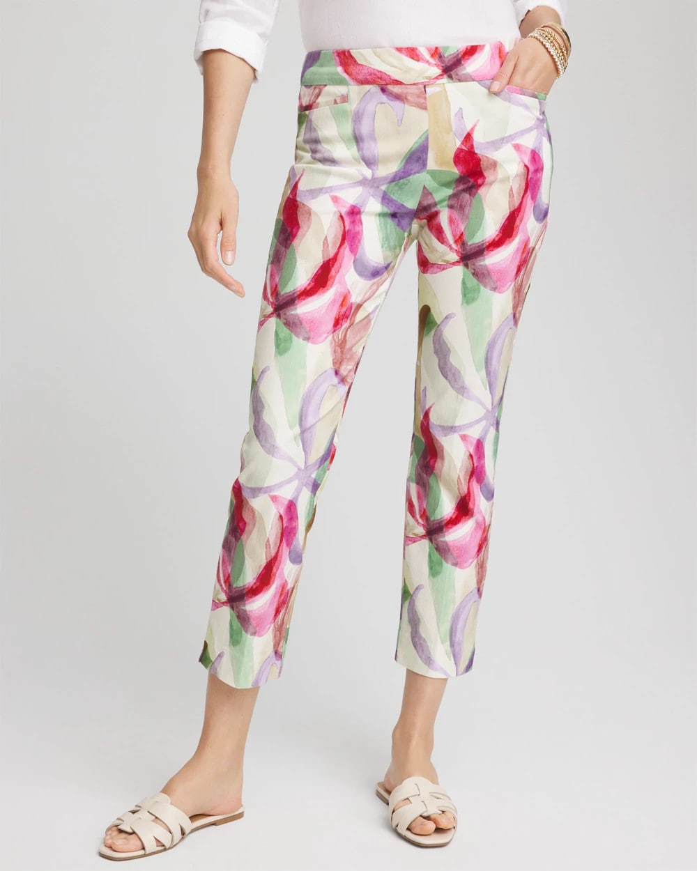 Chico's Petites Petite Brigitte™ Slub Slim Cropped Pants