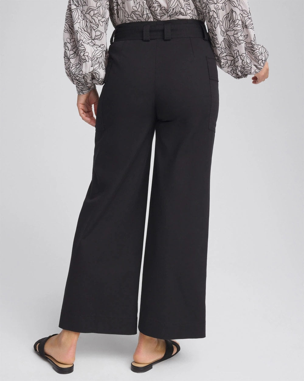 Chico's Petites Petite Belted Twill Utility Cropped Pants