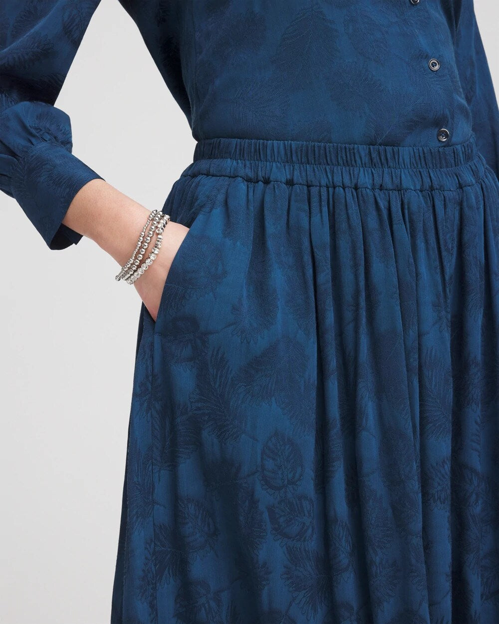 Chico's Petites Petite Jacquard Culotte Wide-Leg Pants
