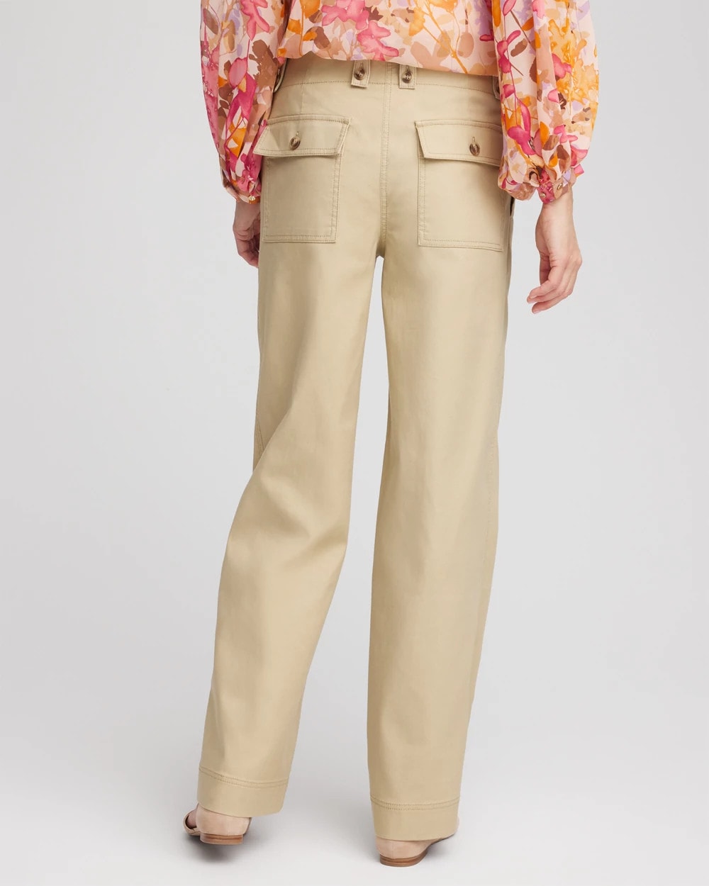 Chico's Petites Petite Canvas Cargo Wide-Leg Pants