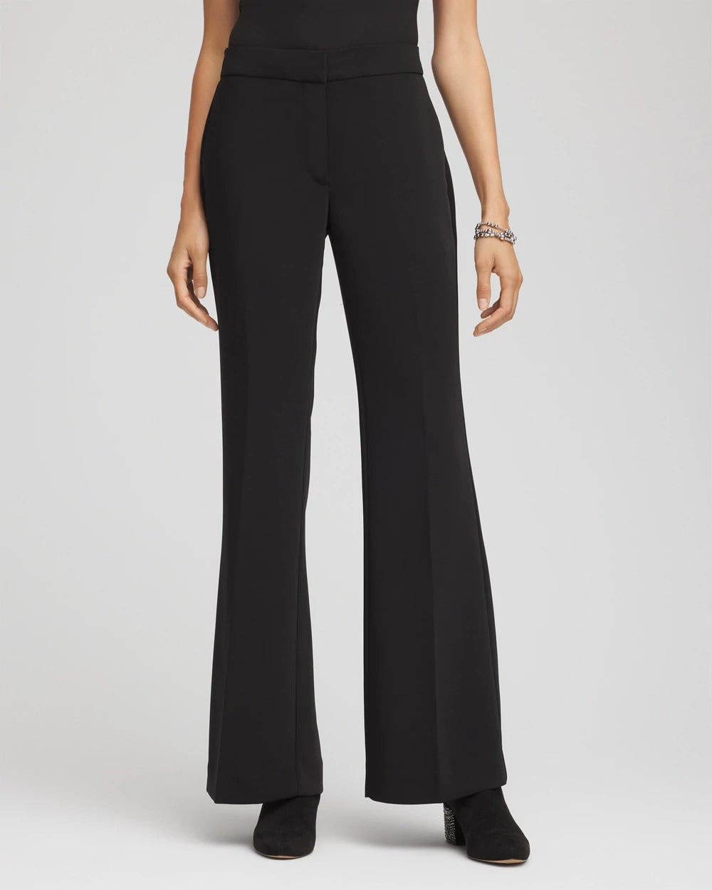 Chico's Petites Petite Crepe Flared Trouser Pants