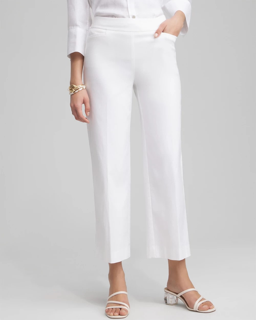 Chico's Petites Petite Brigitte Wide Leg Cropped Pants