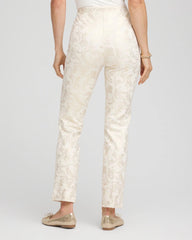 Chico's Petites Petite Juliet Golden Foiled Slim Ankle Pants