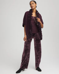 Chico's Petites Petite Crushed Velvet Wide-Leg Pants