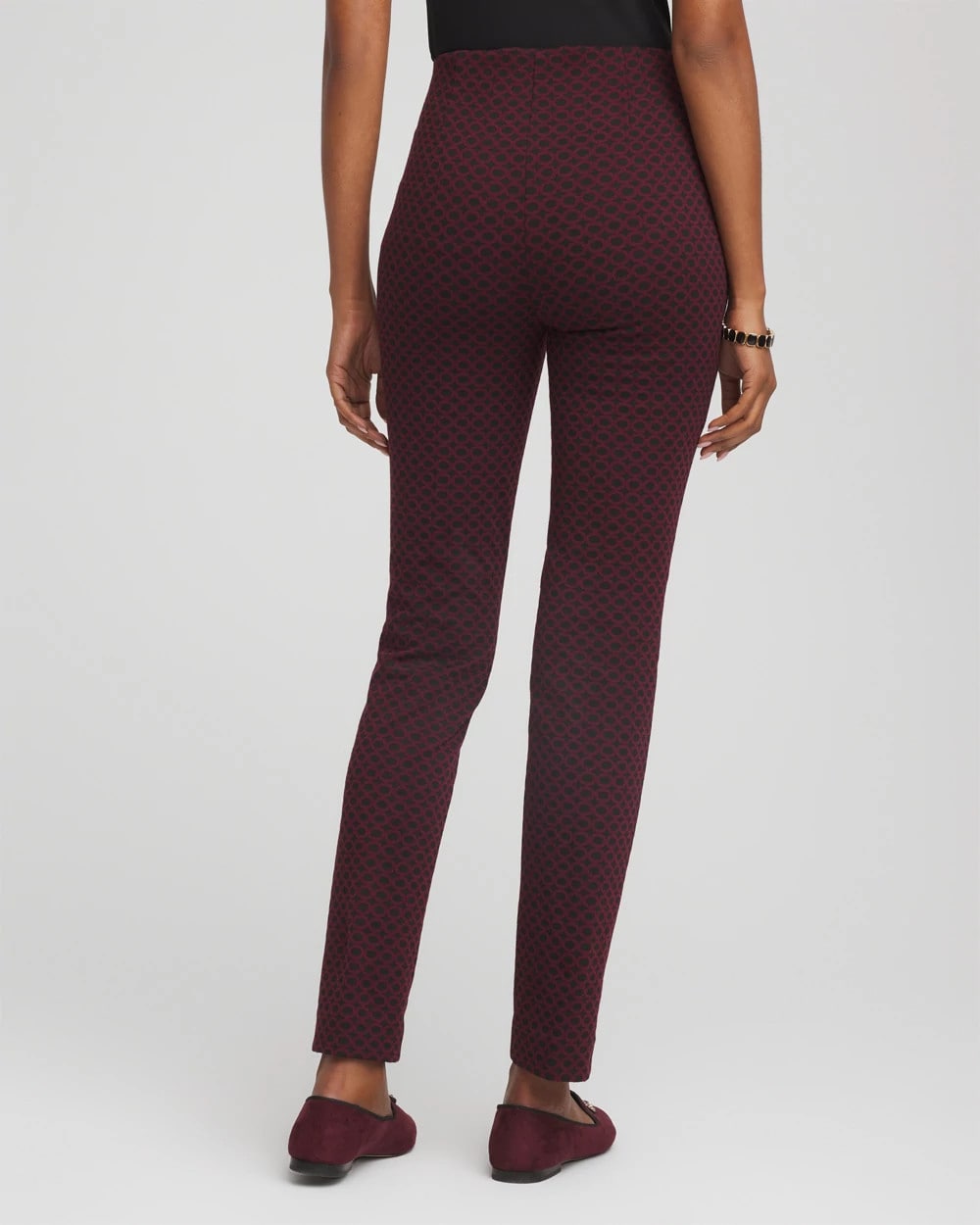 Chico's Petites Petite Circle Jacquard Juliet Slim Ankle Pants