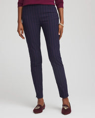 Chico's Petites Petite Pinstriped Brigitte™ Slim Pull-On Ankle Pants