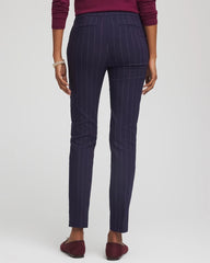 Chico's Petites Petite Pinstriped Brigitte™ Slim Pull-On Ankle Pants