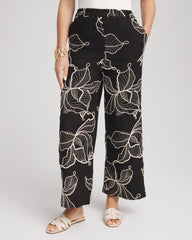 Chico's Petites Petite Embroidered Wide-Leg Cropped Pants