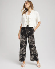 Chico's Petites Petite Embroidered Wide-Leg Cropped Pants