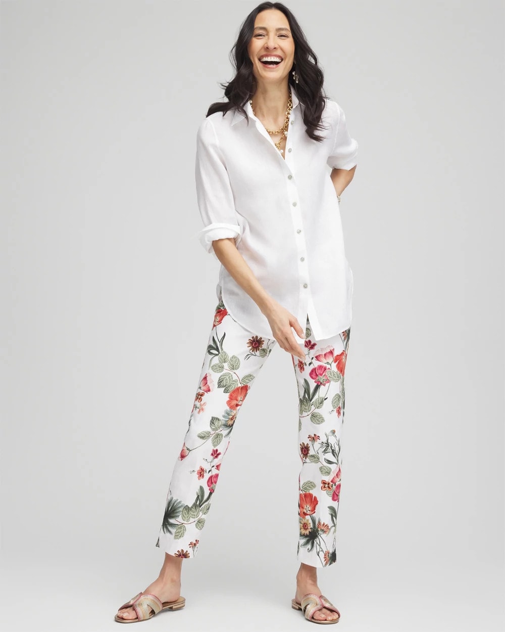 Chico's Petites Petite Brigitte™ Slub Cropped Pants