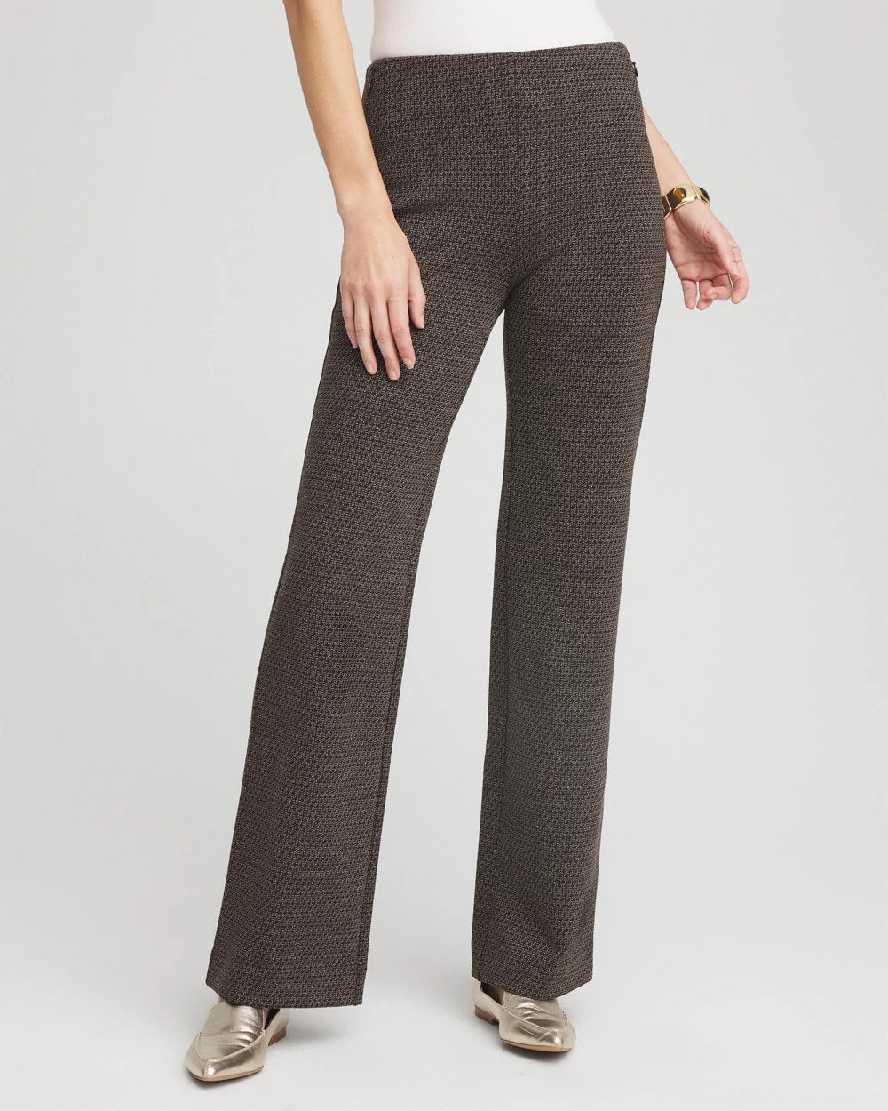 Chico's Petites Juliet Jacquard Full-Length Ponte Pants