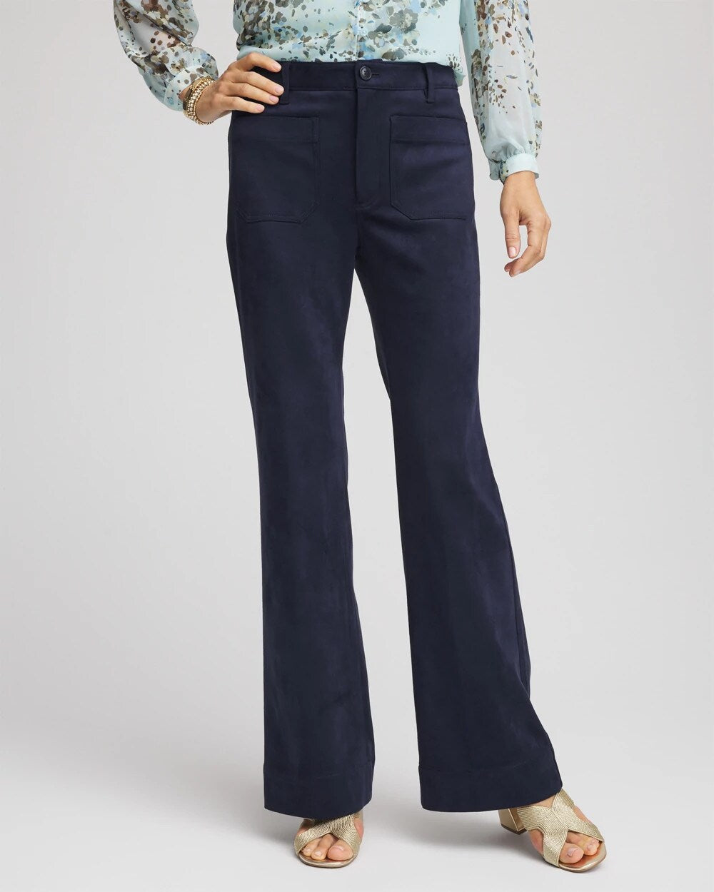 Chico's Petites Petite Faux Suede Bootcut Ankle Pants