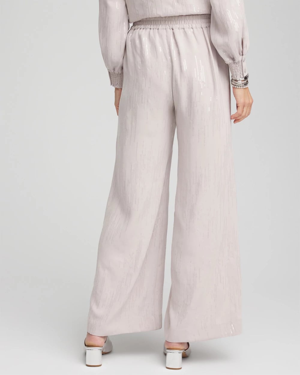 Chico's Petites Petite Sequin Wide Leg Pant