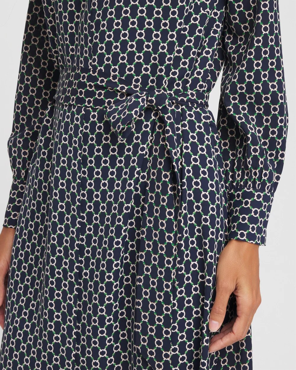 Chico's Petites Petite Chain Print Maxi Shirtdress