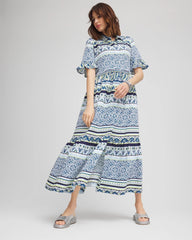 Chico's Petites Petite Flutter-Sleeved Maxi Dress