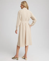 Chico's Petites Twill Belted Midi Shirtdress