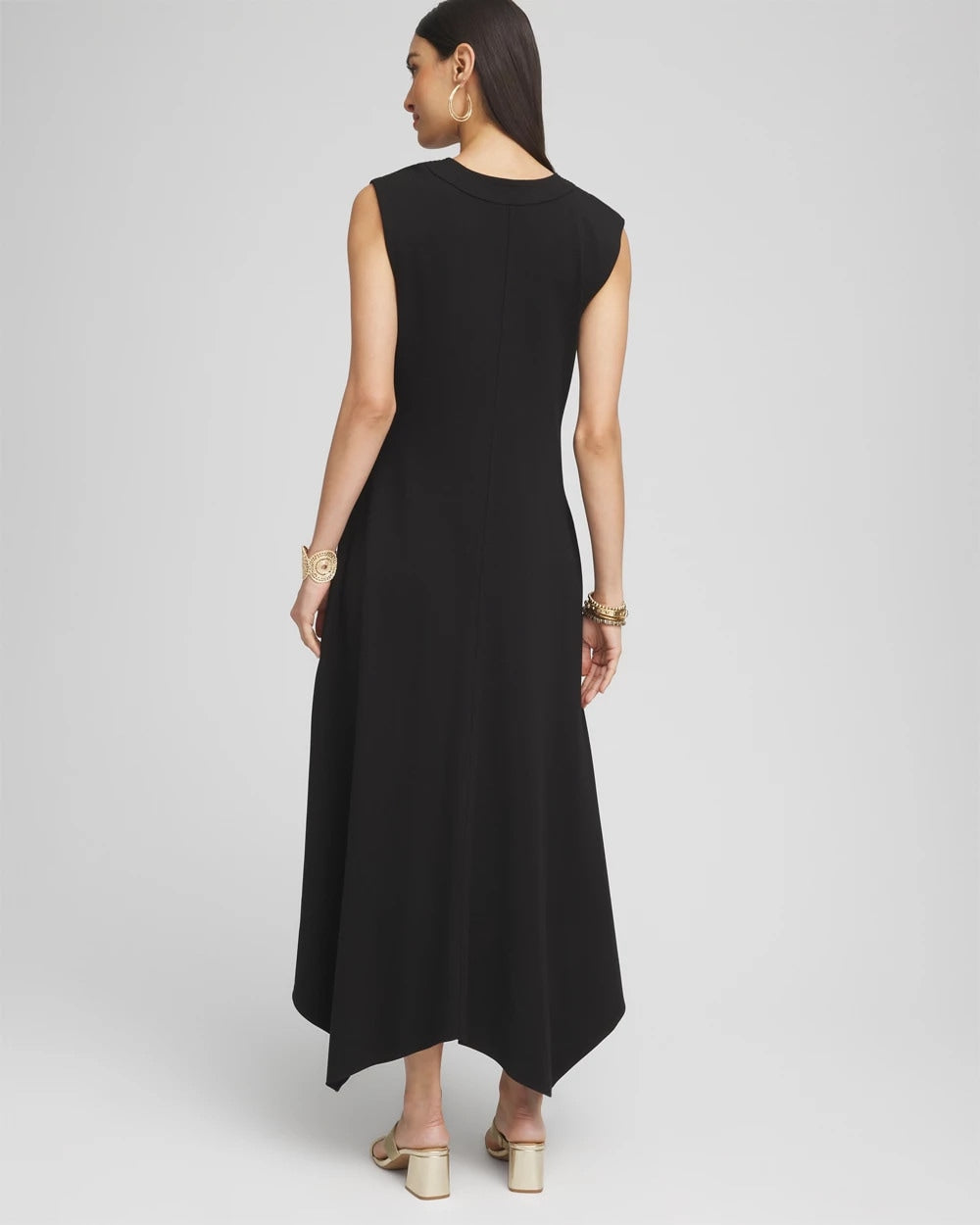 Chico's Petites Petite Trapunto Placket Midi Dress