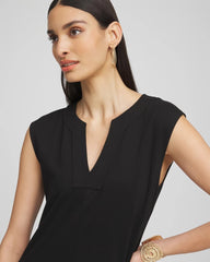 Chico's Petites Petite Trapunto Placket Midi Dress