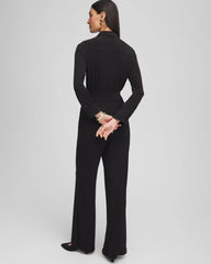 Chico's Petites Petite Belted Jersey Maxi Jumpsuit