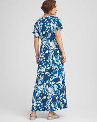 Chico's Petites Petite Flutter Sleeved Jersey Maxi Dress