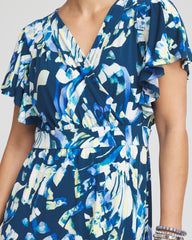 Chico's Petites Petite Flutter Sleeved Jersey Maxi Dress