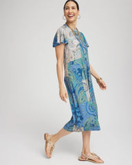 Chico's Petites Petite Trapunto Midi Jersey-Knit Dress