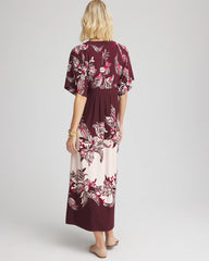 Chico's Petites Petite Floral Flutter-Sleeve Maxi Dress