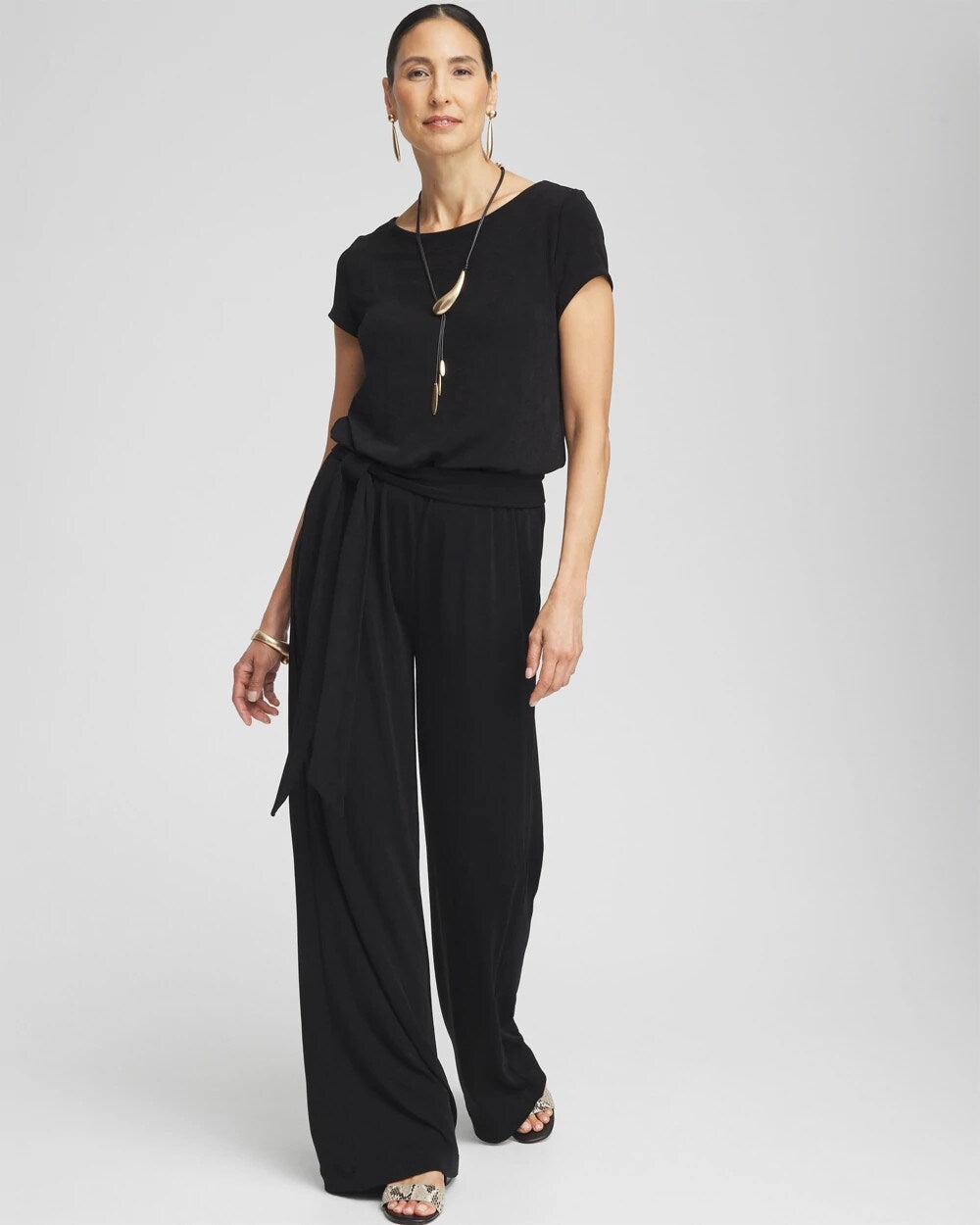 Chico's Petites Petite Travelers™ Cap Sleeve Jumpsuit