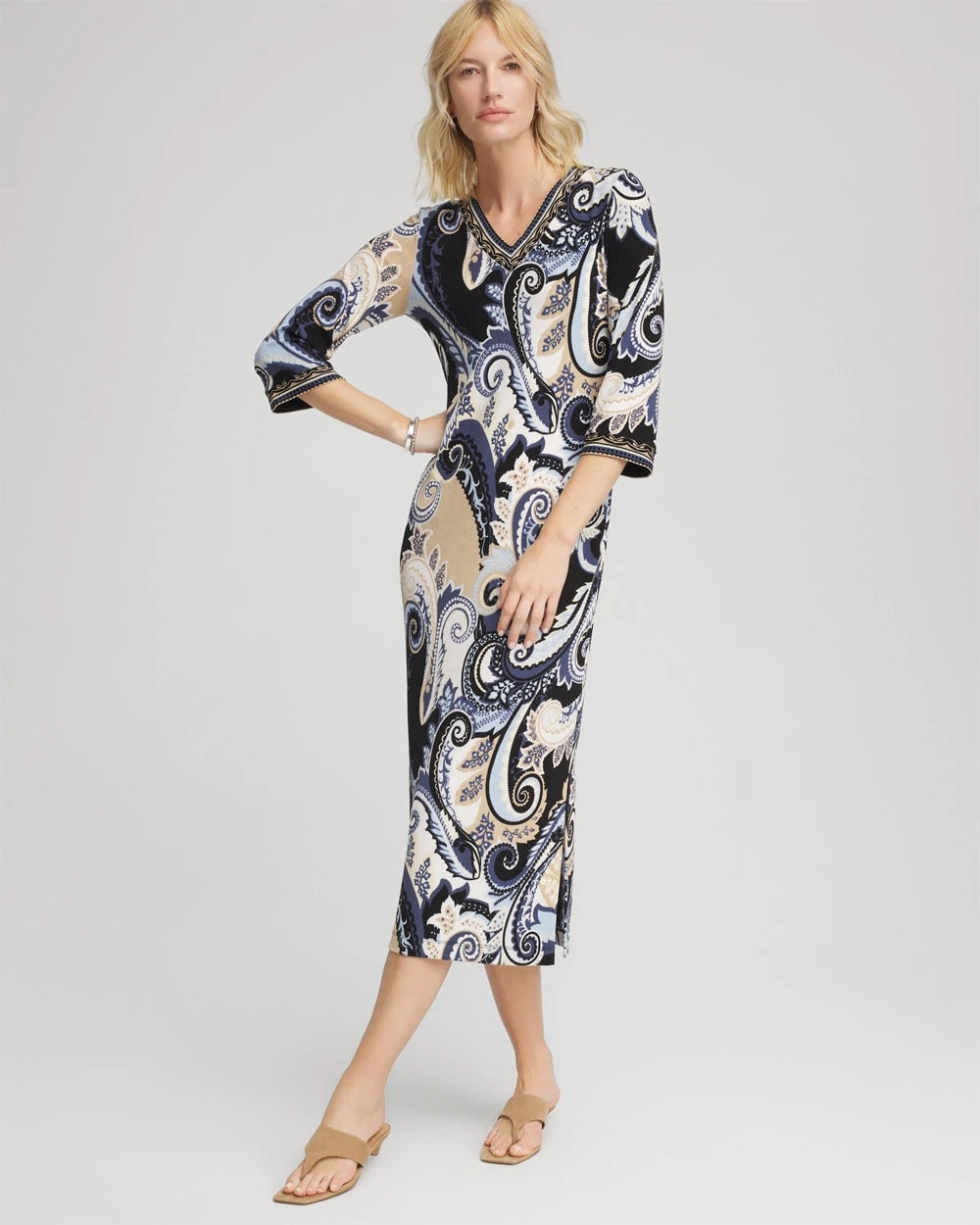 Chico's Petites Petite Travelers™ Paisley Maxi Dress