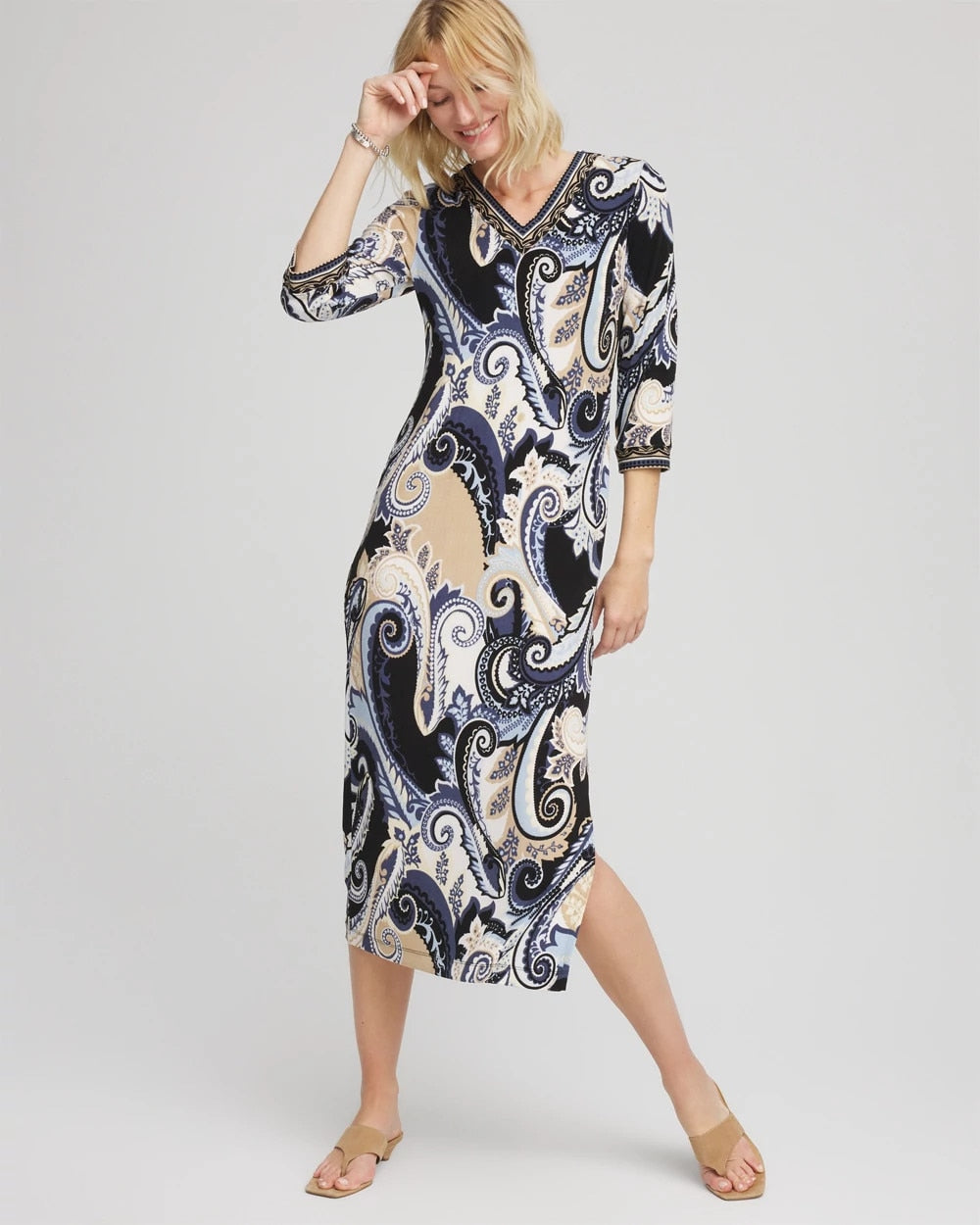 Chico's Petites Petite Travelers™ Paisley Maxi Dress