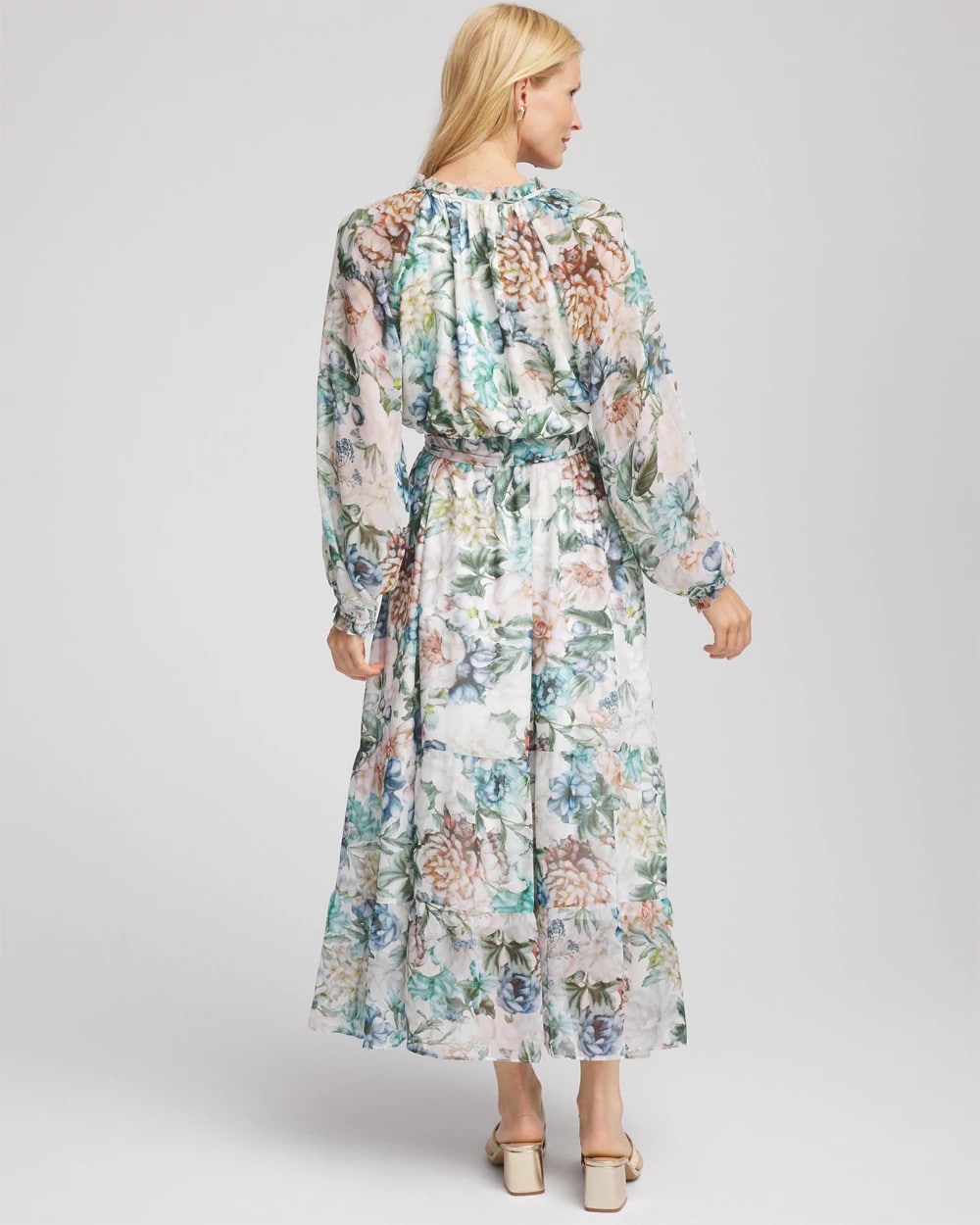 Chico's Petites Petite Georgette Tie-Front Maxi Dress
