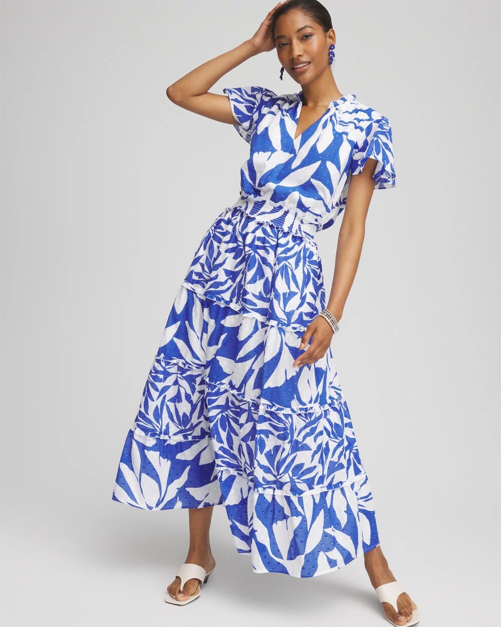 Chico's Petites Petite Flutter Sleeved Maxi Dress