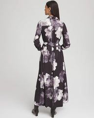 Chico's Petites Petite Floral Print Maxi Shirt Dress