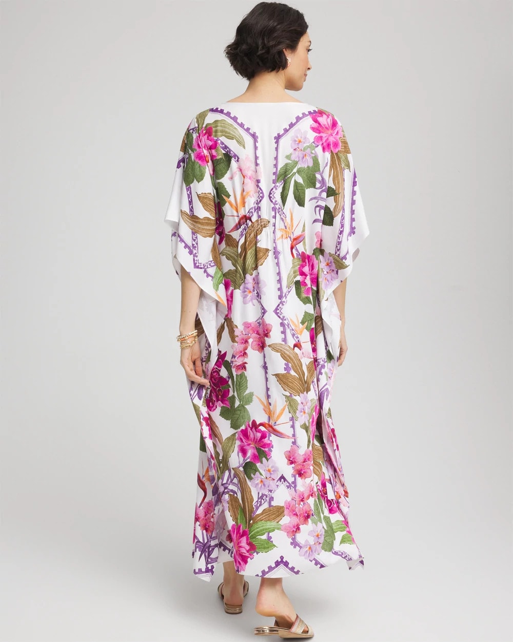 Chico's Petites Petite Island Cinch-Waist Kaftan Dress