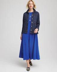 Chico's Petites Petite Seamed Crepe Maxi Dress