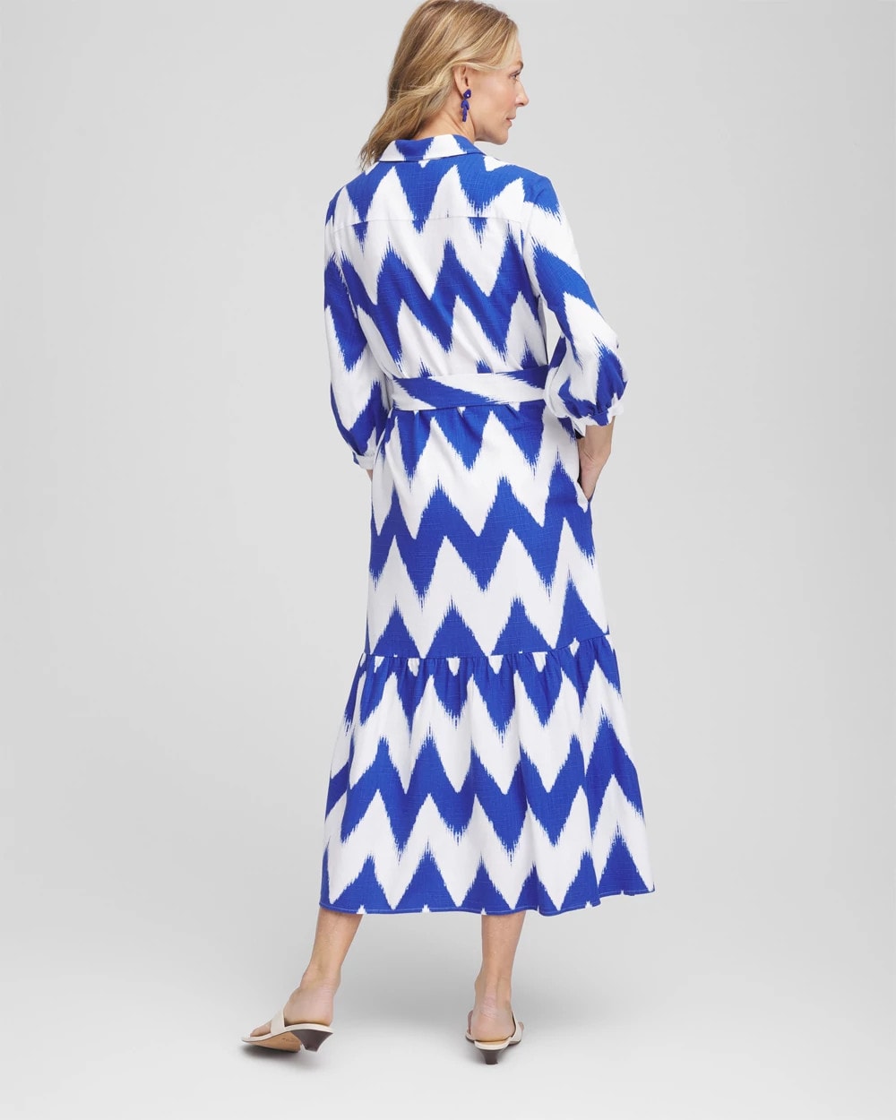 Chico's Petites Petite Chevron Striped Shirtdress