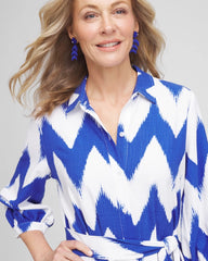 Chico's Petites Petite Chevron Striped Shirtdress
