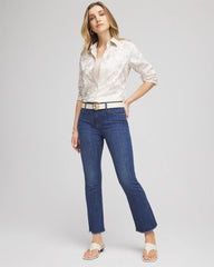 Chico's Petites Petite Girlfriend Fray Hem Kick Flares